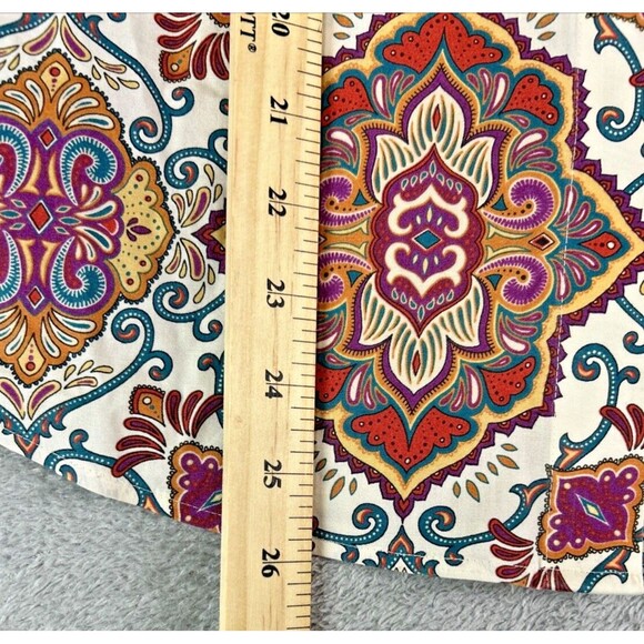 Chicos 2 US M‎ Colorful Medallion Button Up Back Shirt Boho Regal Art To Wear - Picture 9 of 11